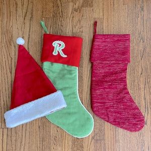 Christmas Stockings and Santa Hat